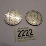 A Ferdinand VII 1814 8 reales silver coins and a Joseph 1808 4 reales silver coin.