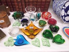 A quantity of assorted items of coloured art glass etc.