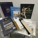 A collection of India cricket memorabilia including letters,