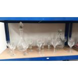2 glass decanters and 3 sets of glasses