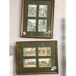2 framed and glazed sets of 4 prints of various English town and country scenes (8 prints in total)
