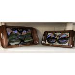 2 South American Brazil butterfly trays