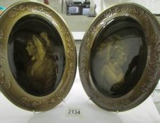 A pair of Ridgway 'Beauty' wall plaques after Bartolozzi.