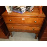 A 1930's oak bedroom chest of 2 drawers