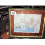 A framed and glazed watercolour 'Erotic Nude' signed O'Conner