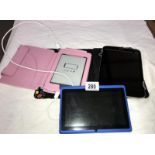 A Kindle and 2 electronic notebooks (only 1 lead USB)