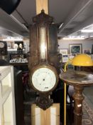 A J & W E Archbutt Westminster wall barometer and thermometer
