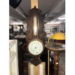 A J & W E Archbutt Westminster wall barometer and thermometer