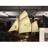 A contemporary wooden model sailing boat St Gilles-Croix de Vie