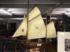 A contemporary wooden model sailing boat St Gilles-Croix de Vie