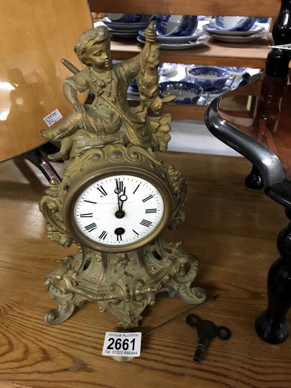 A French spelter mantle clock