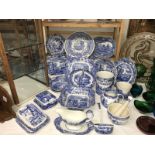 A large quantity of Spode china including pestle and mortar, dishes, ladle, cheese dish,