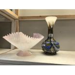 A Murano glass bowl A/F and a Murano glass vase