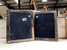 A pair of solid silver photo frames (1 missing support stand)