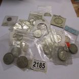 A mixed lot of UK silver coins.