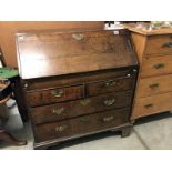 A 19th Century oak bureau with 2over 2 drawers A/F