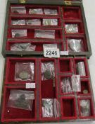 2 trays of detector antiquities, coins etc, 50BC - 50AD, Rider Warrior, Roman, Saxon, medieval,