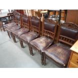 A set of 6 Edwardian Anthemoin carved back dining chairs