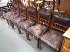 A set of 6 Edwardian Anthemoin carved back dining chairs