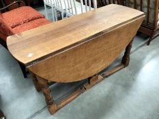 An oak gate leg table