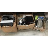 3 boxes of photographic equipment including slide projector,