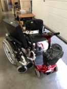 An Ultra lite 480 electric mobility scooter A/F and folding wheel chair