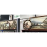 5 oil paintings of rural scenes by various artists. Signatures including G.