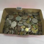 A large quantity of old coins including crowns,.