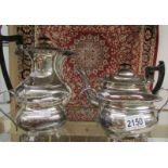 A 4 piece silver plate tea set.