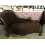 A Victorian mahogany framed chaise lounge