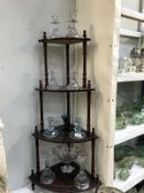 3 pairs of glass candlesticks & sweet meat dish etc.