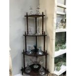 3 pairs of glass candlesticks & sweet meat dish etc.