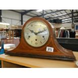 An Edwardian inlaid Westminster chime mantle clock