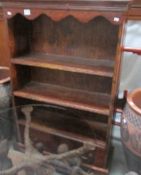 An oak book case.