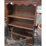 An oak book case.