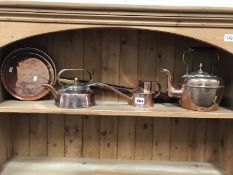 2 copper kettles,