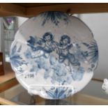 A V. Mazzotti Abisola blue and white plate depicting cherubs, approximately 27.