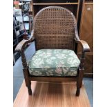 An armchair with bergere back