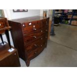 A 19th century mahogany 5 drawer chest.