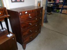 A 19th century mahogany 5 drawer chest.