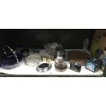 A quantity of plated items including bread plate, bowls, wine coaster etc.