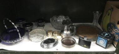 A quantity of plated items including bread plate, bowls, wine coaster etc.