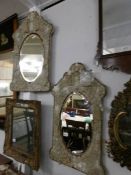 A pair of 15/16th century Russian carved shell mirrors, both a/f, approximately 84 x 48 cm.