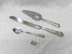 3 silver handles items by Harrison Brothers of Sheffield - Jam spoon (1975),