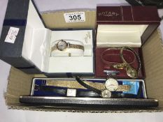 A quantity of vintage ladies wristwatches including Rotary, Sekonda etc.