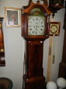 A mahogany cased 8 day Grandfather clock, marked W Young, Dundee.