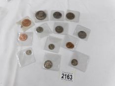 A quantity of uncirculated 1960's mint New Zealand coins (2 sets).