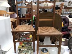A pair of bedroom chairs with bergere seat panels A/F