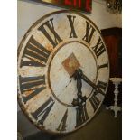 A large clock face, originally from a clock in Praque. 198 cm diameter.