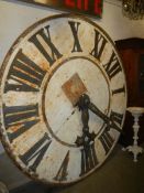 A large clock face, originally from a clock in Praque. 198 cm diameter.